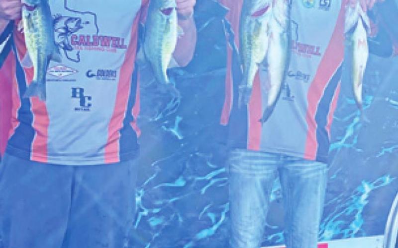 CALDWELL BASS CLUB members, Bradley Mowbray and Joshua Mowbray, placed 22nd out of 142 teams, catching five fish for a total weight of 10.06 pounds at the recent THSBA tournament at Toledo Bend Lake.
