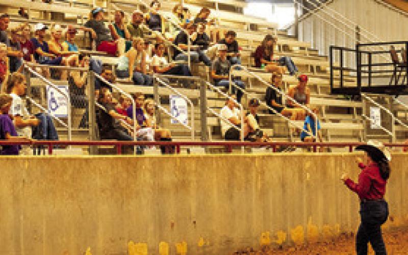 STATE 4-H HORSE SHOW PARTICIPANTS attend Caldwell resident Sabine Lazo’s showmanship clinic on Saturday, July 19. Photo courtesy of Faith Olivia Studios Photography and Design