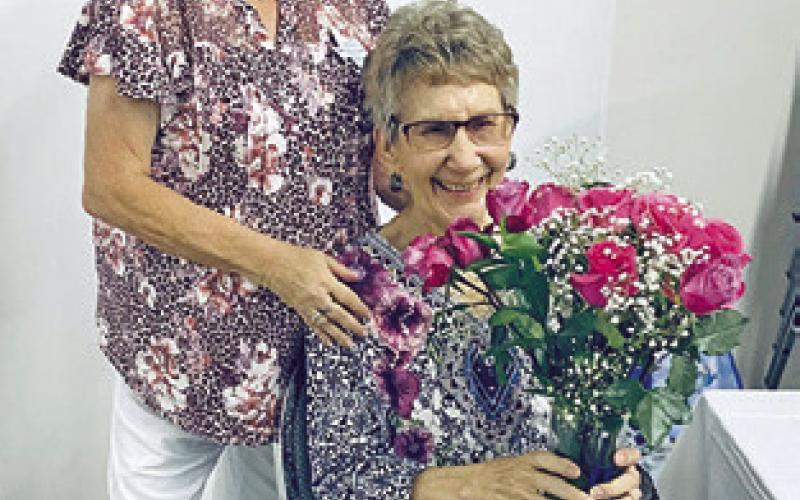 CAROLYN VON BECKMAN recently received her 30-year award for being a member of TEEA. The award was presented by Tammy Qualls-Tucker.