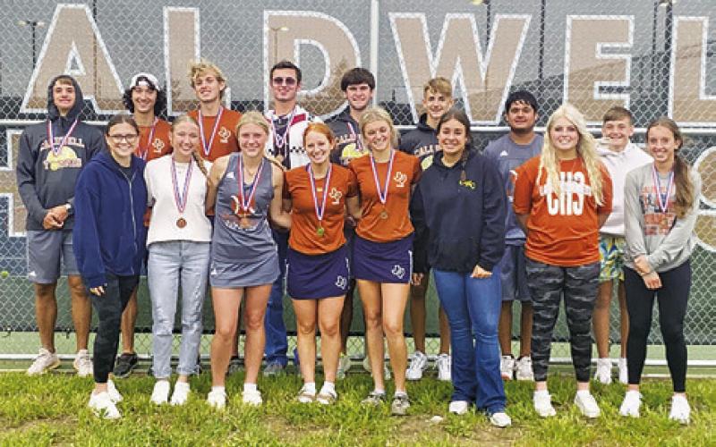 PICTURED IS THE COMBINED Caldwell boys’ and girls’ tennis teams.