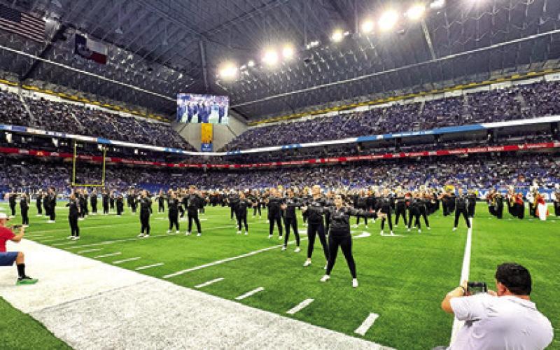 THE GROUP PERFORMS TO a packed stadium during the 32nd annual Alamo Bowl game. Photo courtesy of Dr. Jason Levin