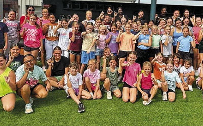 Future Lady Hornets attended the annual Caldwell High School Lady Hornet Softball Camp at Weiss Field last week, learning new skills in a fun atmosphere.