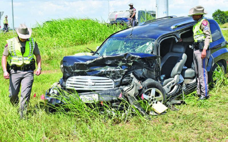 THIS CHEVROLET HHR was damaged in a fatal accident on Thursday, July 2, at F.M. 60 and F.M. 50. Tribune photo by Roy Sanders
