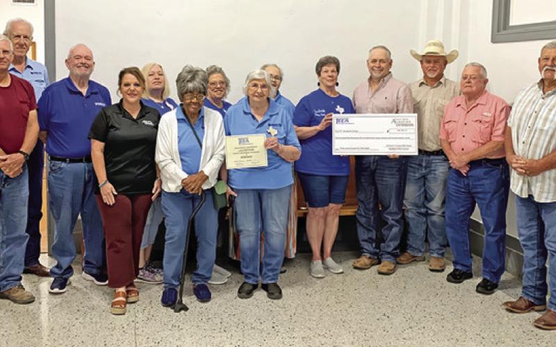 BURLESON COUNTY EXTENSION Education Association’s club members make this presentation during a recent commissioner’s court. Pictured, from left, are Commissioner Vincent Svec, Stephen Tunnell, Billy Pitts, Agent Holly Narro, Terri Sissom, Audrey Swain, Tammy Qualls-Tucker, Lydia Faust, Ann Sebesta, Brenda Kolojaco, Burleson County Judge Keith Schroeder and commissioners, Dwayne Faust, David Hildebrand, and Bobby Urbanosky. Photo courtesy of Burleson County Extension Clubs
