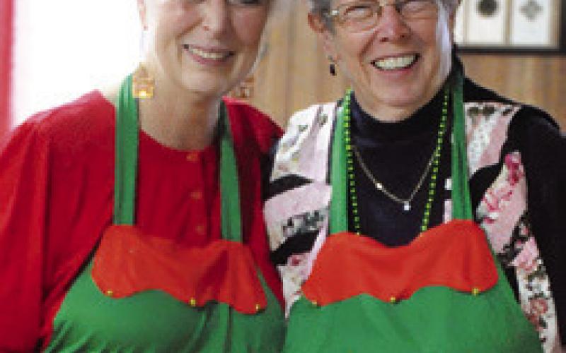 THESE TWO ELVES were on hand at Saturday’s “Breakfast with the Claus’.” Tribune photo by Denise Squier