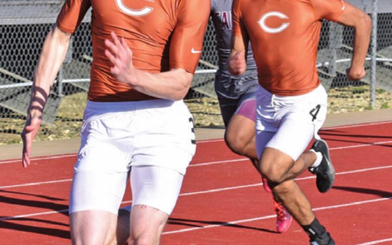 CALDWELL’S JACOB BECK AND Ivan Granados ran in last week’s Happy Skrabanek Relays in Caldwell. --Tribune photo by Roy Sanders