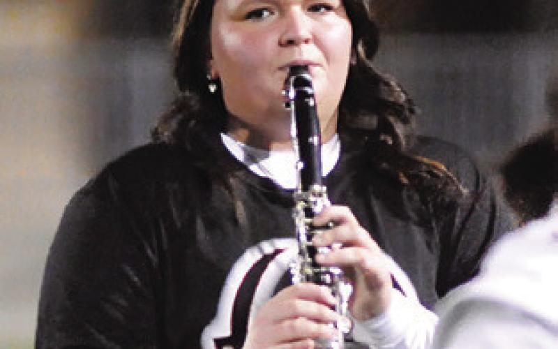 AUBREY KOVASOVIC was one of the featured soloists during the Yegua Band’s halftime performance of its contest show, “Time After Time.” Tribune photo by Denise Squier