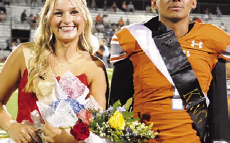 IZZY BURLIN AND Jeffry Tobias were crowned the 2024 Caldwell High School Homecoming Queen and King last Friday night. Tribune photo by Denise Squier