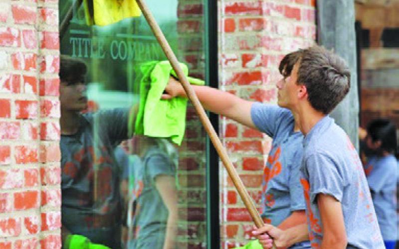 CALDWELL JUNIOR HIGH STUDENTS recently participated in the “Big Event.” Students, along with staff sponsors and CHS student leaders, spread out across the community to lend a helping hand -- painting, cleaning, repairing, and more.