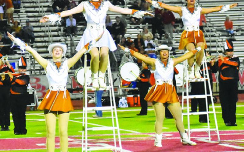 THE CALDWELL HIGH School Honeybees Dance Team performs at halftime of the Caldwell-Bellville football game.