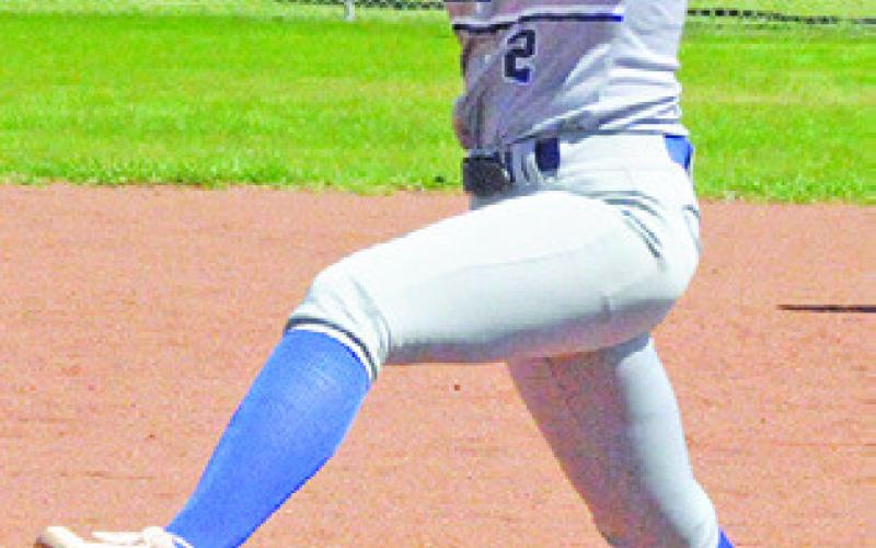 AUBREY BECKER pitches for the Lady Jays during the Somerville-Snook game last Tuesday afternoon in Somerville. Tribune photo by Denise Squier
