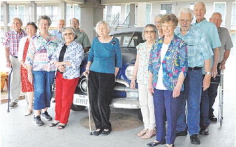THE CALDWELL HIGH SCHOOL CLASS of 1958 recently had a reunion lunch in Caldwell. Pictured, from left, are, Wilford Nelson, Shirley Daniels, Carolyn Drgac, Tommy Eubanks, Charles Smith, Agnes Cedillo, Margie Poehl, Bonnie Brinkman, Virginia Drgac, Laura Kiel, Milton Drahem, Howard Kovar and Vance McManus.