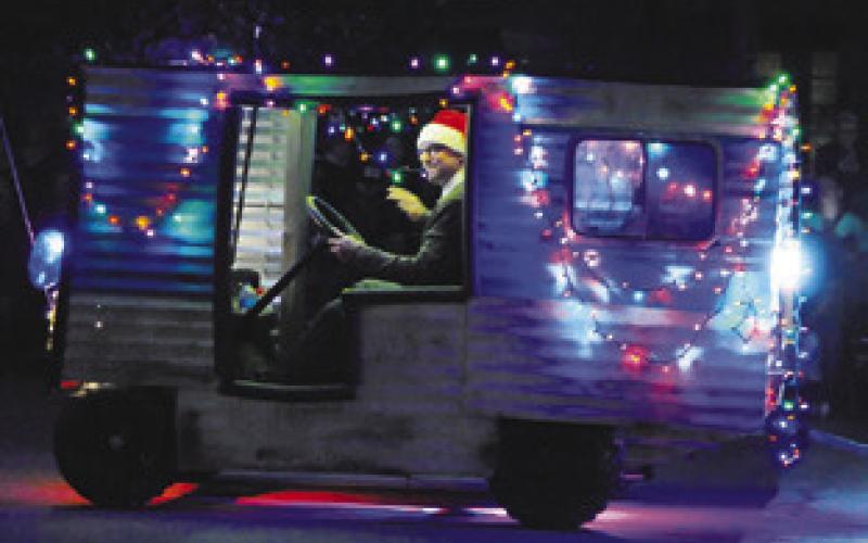 THE RV FROM NATIONAL Lampoon’s Christmas Vacation was lit up for last year’s Lighted Christmas Parade during Christmas on the Square in downtown Caldwell. Tribune photo by Denise Squier