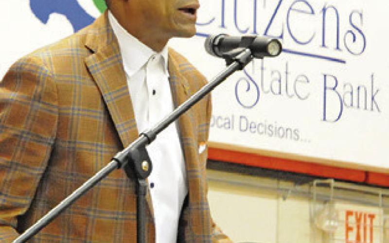 RODNEY TERRY, University of Texas’ head men’s basketball coach, was the key note speaker at Somerville High School’s graduation on Saturday morning.
