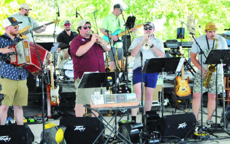 POLKA MUSIC BY THE MORAVIANS had Kolache Festival-goers on their feet dancing last Saturday in downtown Caldwell. Tribune photo by Denise Squier