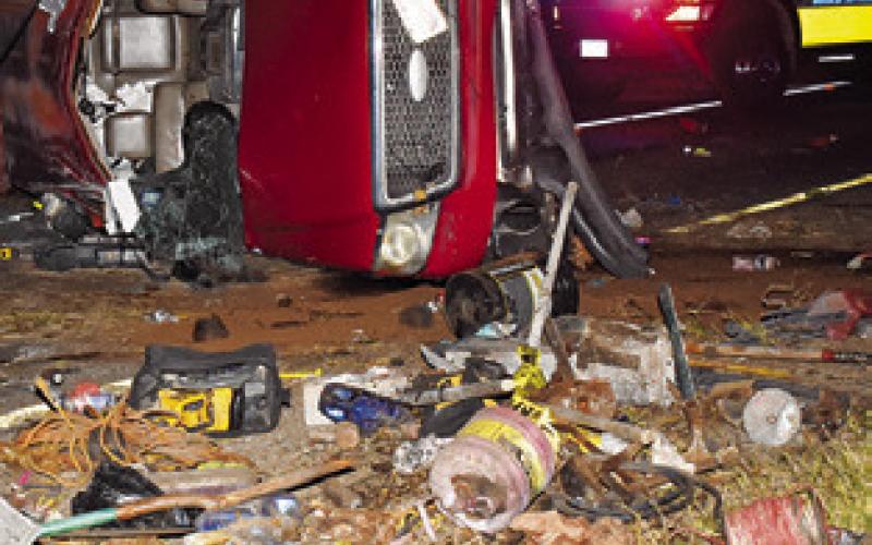 THIS VEHICLE WAS damaged on Thursday night, Nov. 20, in an accident on State Highway 21 West near F.M. 60. No information on the accident was available at press time.
