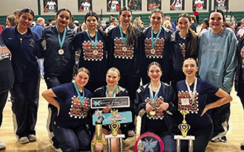 THE CALDWELL HIGH SCHOOL Honeybee Dance Team earned several top honors at the Danceline Brazos Valley Regional Competition on Feb. 7. Photo courtesy of Kara Mantey