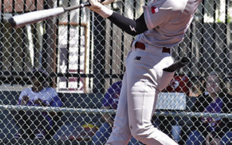 CADEN SCHLUENS of Caldwell bats against Brookshire Royal in Saturday’s game. Tribune photo by Roy Sanders