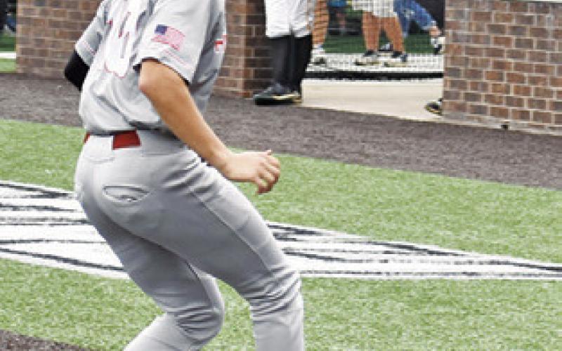 CADEN SCHLUENS scores a run for Caldwell against Gatesville in the Waco game.