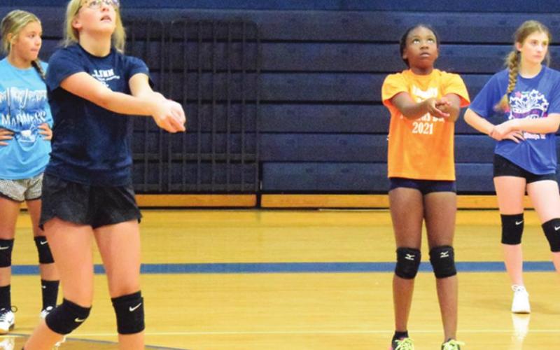 SNOOK’S NEW VOLLEYBALL coach, Wendy Lueckemeyer, held two volleyball camps last week for current and future Lady Jays.