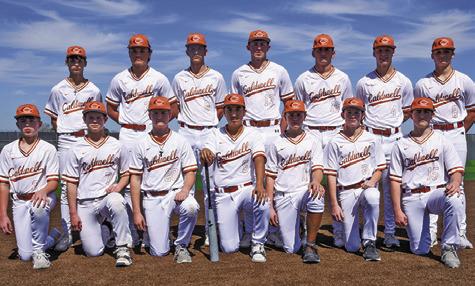 THE 2025 HORNET JUNIOR varsity baseball team is, from left, front, E. Hildebrand, D. Brinkman, K. Carsey, M. Revilla, W. Davis, G. LaSeur, G. Leubner, back, A. Melson, C. Russ, K. Sain, C. Hildebrand, J. Fryrear, H. Novosad and C. Schluens.