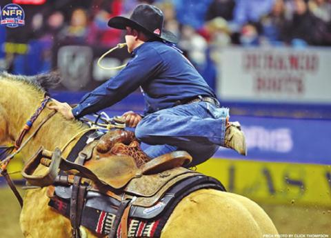 CALDWELL’S WESTYN HUGHES finished the 2021 Professional Rodeo Cowboys Association (PRCA) season, ranked third in the world in Tie-Down Roping and placed fourth in the average at the National Finals Rodeo. -- Photo courtesy of Christopher Thompson, PRCA