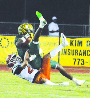 AIDAN TORRES makes a tackle against Lexington. -- Tribune photo by Kim Hutcheson