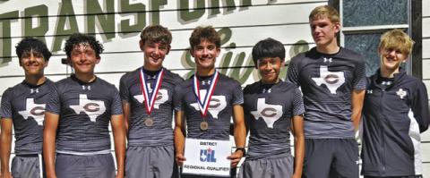 THE CALDWELL VARSITY BOYS CROSS country team has qualified for the UIL Class 4A Region 3 Cross Country Meet by placing third at the District 22-4A Cross Country Meet.