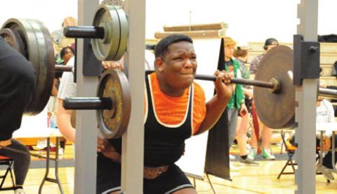 SOMERVILLE’S JASHAWN JONES won the SHW weight class at the inaugural Yegua Iron Invitational Powerlifting Meet on Saturday.