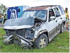 THIS SUV WAS damaged