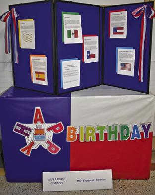 THIS DISPLAY IS on the first floor of the Burleson County Courthouse in honor of the county’s Heritage Week on March 23-28.