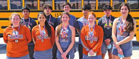 THE CALDWELL TENNIS TEAM placed third in the Class 3A &amp; Under Team Tennis Regional Tournament last weekend in Bryan. The team is scheduled to play this Thursday in Somerville.