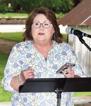 PASTOR RHONDA JOHNSON speaks during the National Day of Prayer on May 2 in Caldwell. -- Tribune photo by Roy Sanders