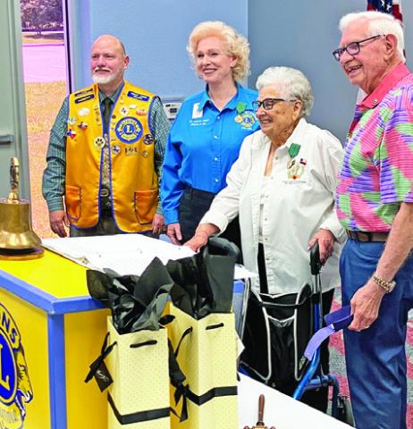 PAST LIONS DISTRICT Governors Jessie Bryan and Johanna Elliott were presented International Lions President Fabricio’s Third Highest Leadership Awards. Pictured are Caldwell Burleson County Lions Club President Ken Wiltz, Past District Governors Johanna Elliott, Jessie Bryan and Past International Director Joe Al Picone.