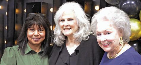 SUSAN MOTT, THE CURRENT Director of the Burleson County Chamber of Commerce, and Brenda Van De Walle and Honey Kutach, the most recent former directors, were in attendance at last week’s chamber banquet -- celebrating the 100th anniversary of the chamber. Tribune photo by Denise Squier
