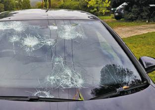 HAIL AND WIND DAMAGE occurred across Burleson County as a result of a thunderstorm early Saturday morning.