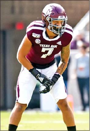 CALDWELL’S DEVIN Morris is pictured during the 2019 Texas A&amp;M football season. The former Caldwell Hornet is living his dream as a member of the Aggie football team.