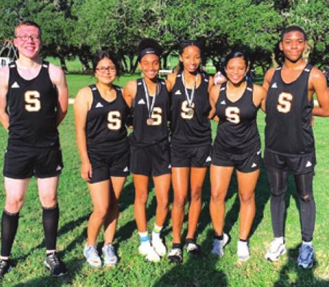 BOTH SOMERVILLE CROSS COUNTRY teams ran in the Moulton Cross Country Meet on Saturday, Sept. 12. Pictured are, from left, Jaret Pinkerton, Alondra Zamora, Ra’Maya Carter, Destiny Vela and Jazmine Jackson and Javen Henderson.