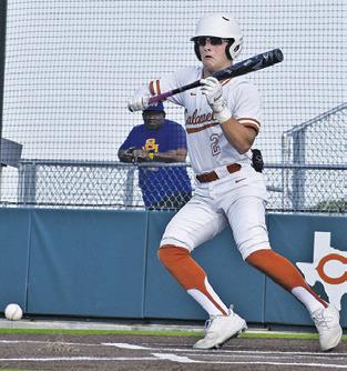 CALDWELL’S BLANE Garza bunts against Booker T. Washington in the bi-district game.
