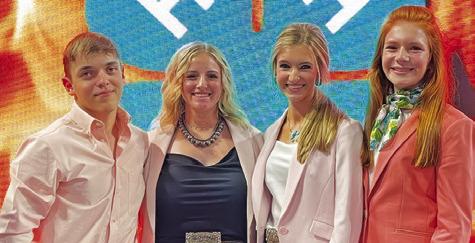 THE BURLESON COUNTY TEAM of Kaden Schroeder, Jalynn Urbanosky, Kylan Canon and Cayle Canon competed in the Livestock Judging event at the recent 2024 Texas 4-H Roundup.