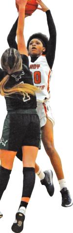 JAE MATHIS SCORED 33 points in Caldwell’s bi-district loss to Franklin Monday night in Cameron. -- Tribune photo by Denise Squier