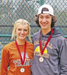 KARLY FRITSCHE and Keith Ramon placed third in the B Mixed Doubles division at last week’s Waco High Spring Tennis Tournament.