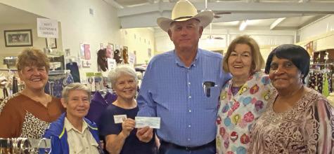 KJT #12 PRESIDENT FRANKLIN Karasek and Secretary/Treasurer Linda Gaas recently presented a check to SAAM’s House for $250 from the KJT Memorial Foundation. Accepting the check on behalf of SAAM’s House were Diane Ganske, Ruth Cummins, Bonnie Blue and Barbara Stevenson.