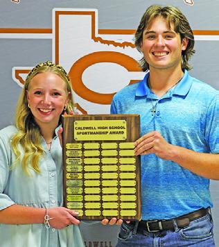 MIA WITHERWAX and Koy Macik were named the Girls and Boys Senior Sportsmanship winners at the recent Caldwell High School Spring Athletic Banquet.