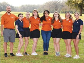 THE 2024 CALDWELL HIGH SCHOOL Lady Hornet golf team is, from left, Coach Jacob Schaefer, Kate Hill, Madilyn Schneider, Alison Krueger, Caroline Segovia, Sarah Bonoil, Tanzley Johnson and Ciara Coker. Photo courtesy of Dianne Pursch Photography
