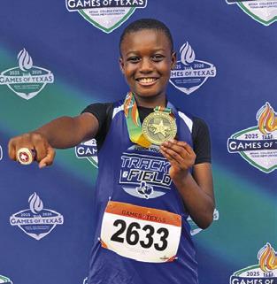 CORNELL CURRY won gold at the Texas Amateur Athletic Federation’s 2025 Summer Games of Texas in the boys 10U high jump.