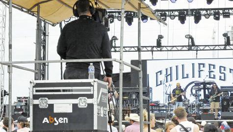 THE TECH CREW FOR THIS year’s Chilifest included multiple sound engineers and multiple camera operators for quality audio and jumbotron broadcasting. -- Tribune photo by Denise Squier