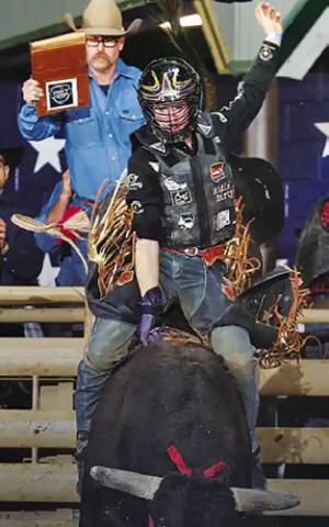 SNOOK’S LANCE LARA won the PBR Stockyards Showcase on June 20 in Fort Worth.
