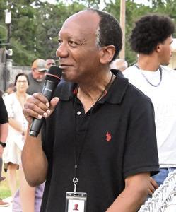 YEGUA BAND Director Carl Idlebird introduces the band officers for 20262027 at last week’s “Meet the Yeguas.” Tribune photo by Denise Squier