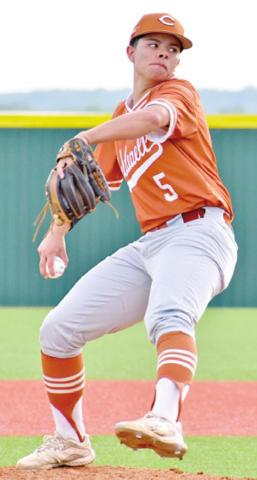 CALDWELL’S IAN Reyes hurls a pitch